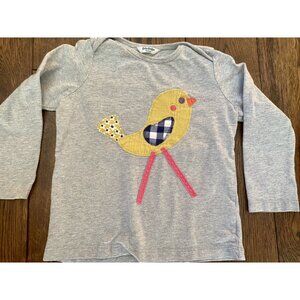Mini Boden Bird Appliqué Long Sleeve Shirt - Size 18/24 Months